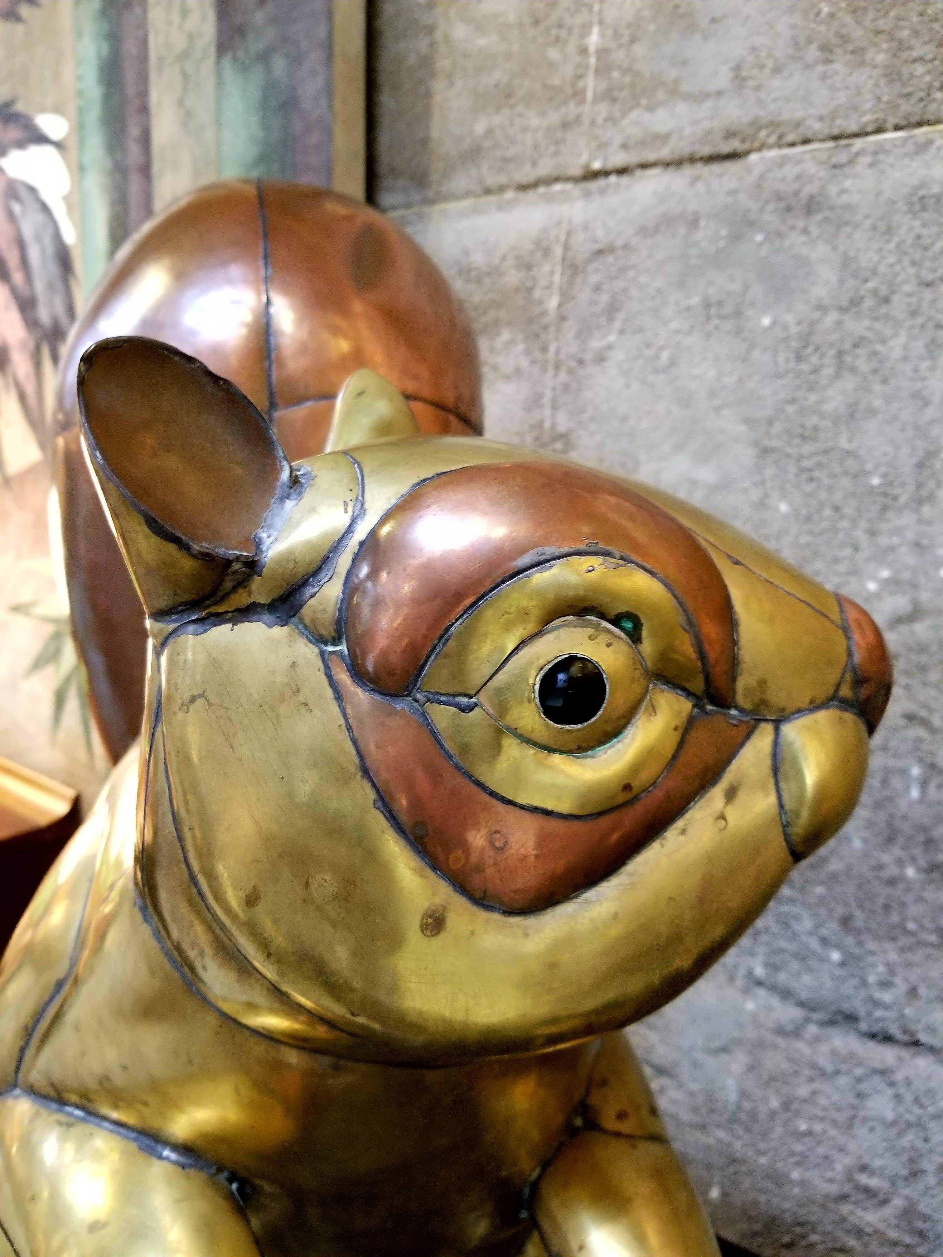 Brass Sergio Bustamante Squirrel Sculpture