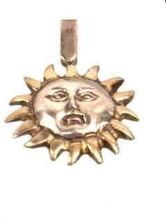 Sergio Bustamante Sterling Silver & Gilt Sun Face Pendant  Limited Edition 6/99