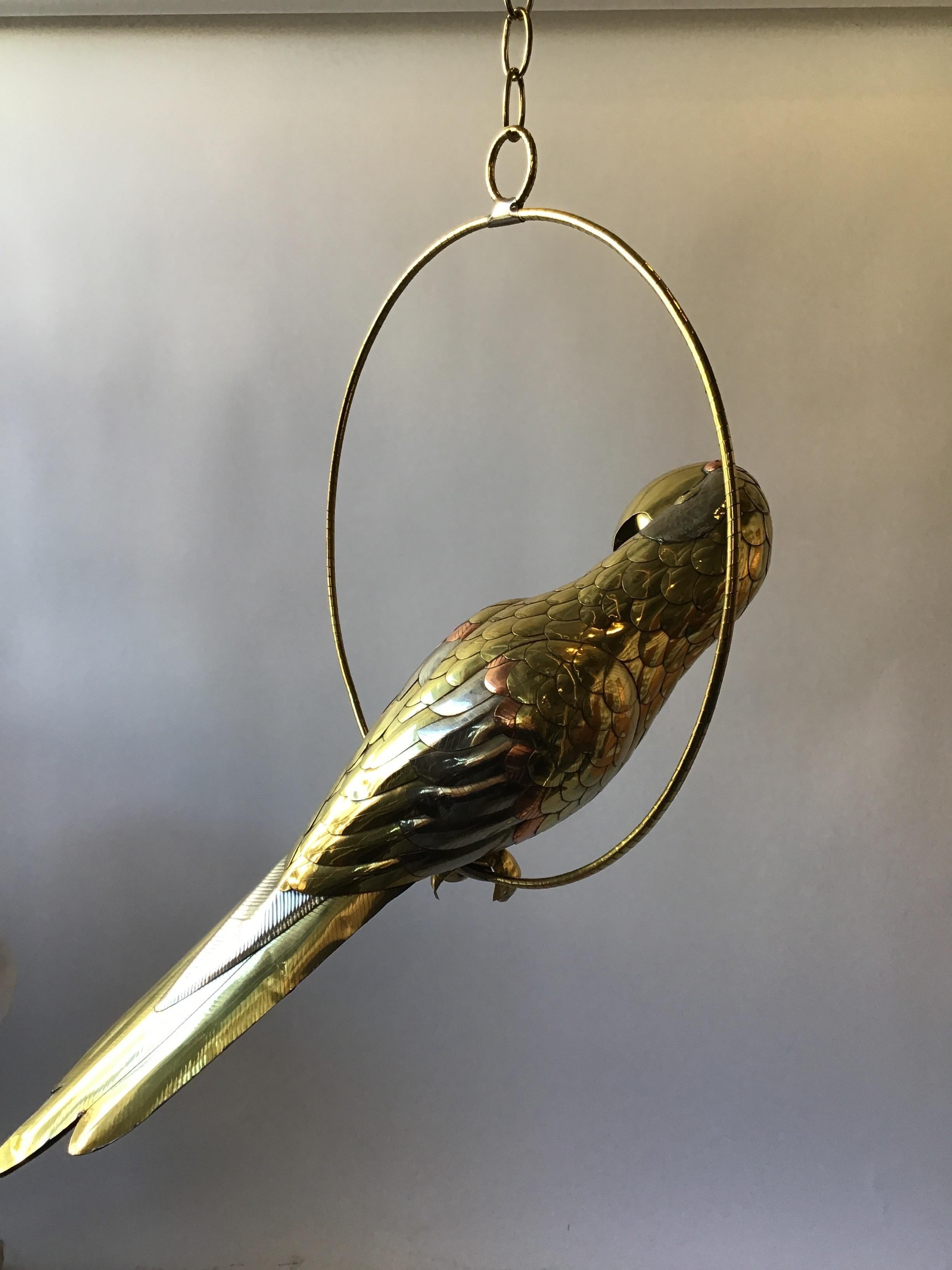 Brass Sergio Bustamante Style Parrot