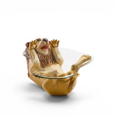 Sergio Bustamante Style SerMel Mid Century Tonalá Papier-mâché Lion Coffee Table