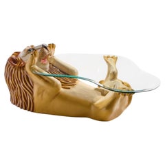 Sergio Bustamante Style SerMel Mid Century Tonalá Papier-mâché Lion Coffee Table