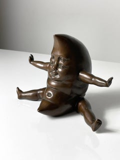 Sergio Bustamante Surrealist Bronze Moon Sculpture Signed Mexico 1996