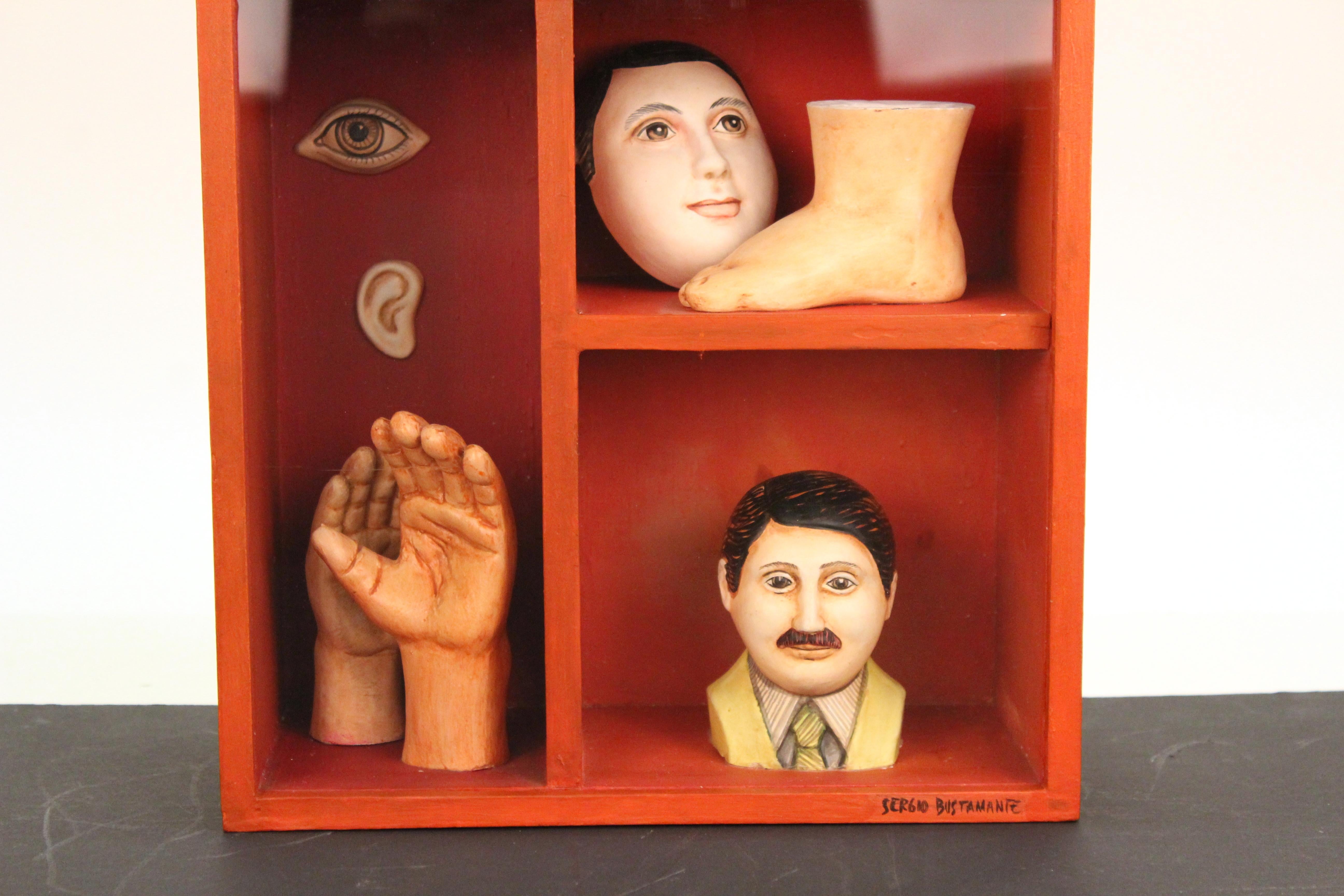 Post-Modern Sergio Bustamante Surrealist-Style Shadow Box Sculpture 