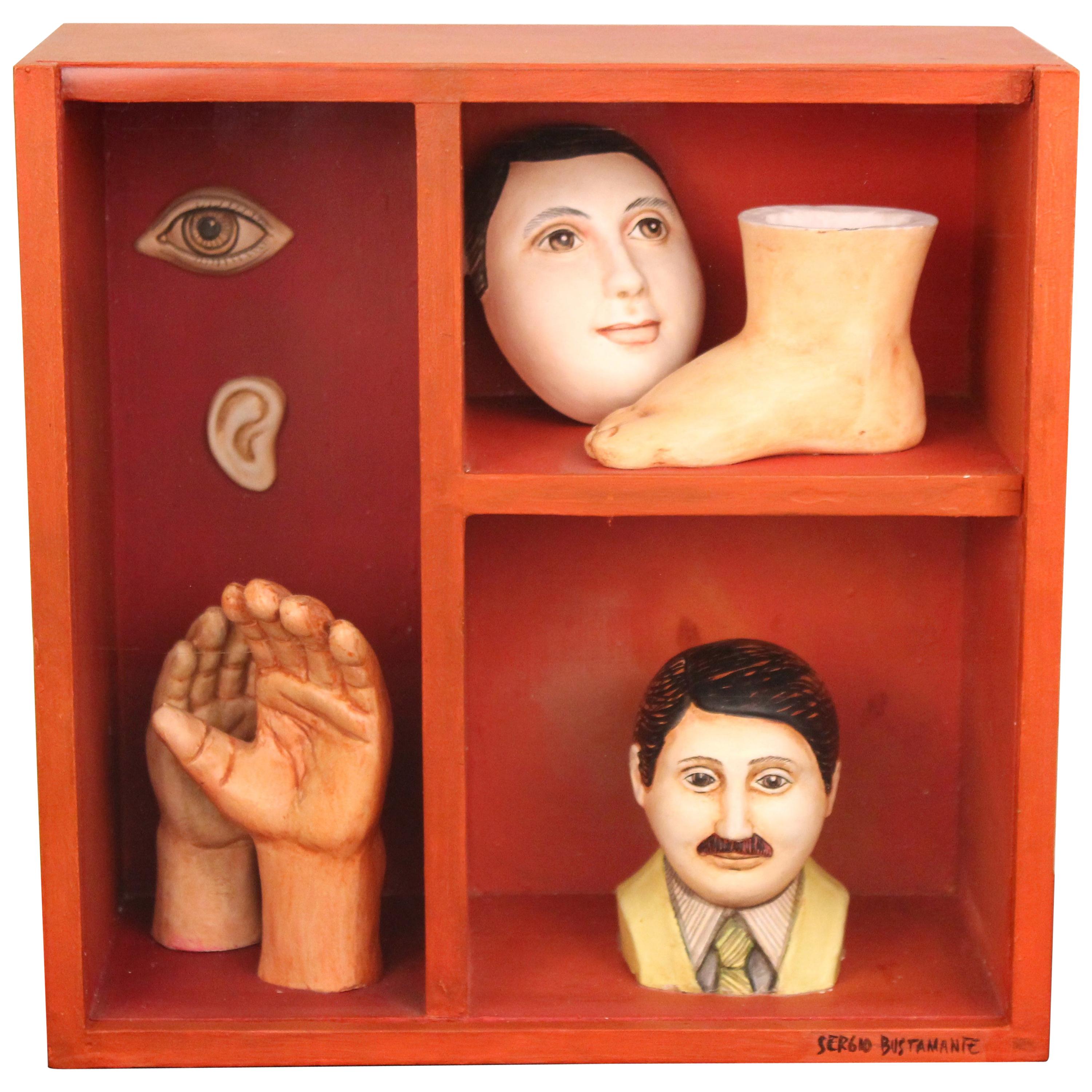 Sergio Bustamante Surrealist-Style Shadow Box Sculpture 