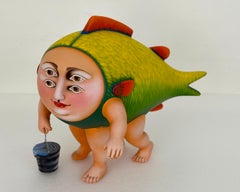 Sergio Bustamante "The Traveling Fish" ("El Pez Viajero") Sculpture, Signed