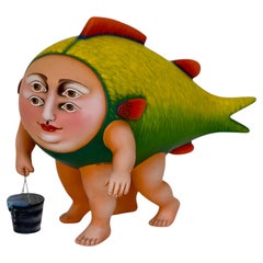 Sergio Bustamante "The Traveling Fish" ("El Pez Viajero") Sculpture, Signed