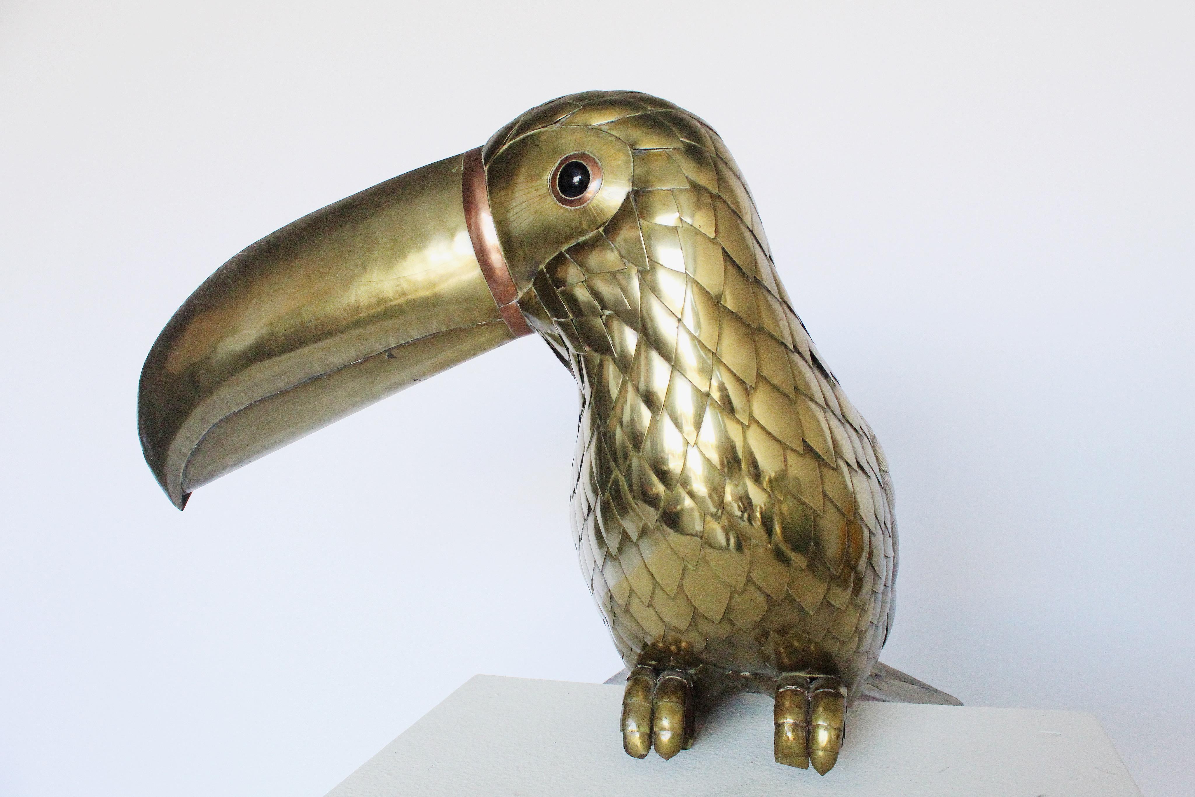 Sergio Bustamante Toucan Parrot, Brass Copper Sculpture 3