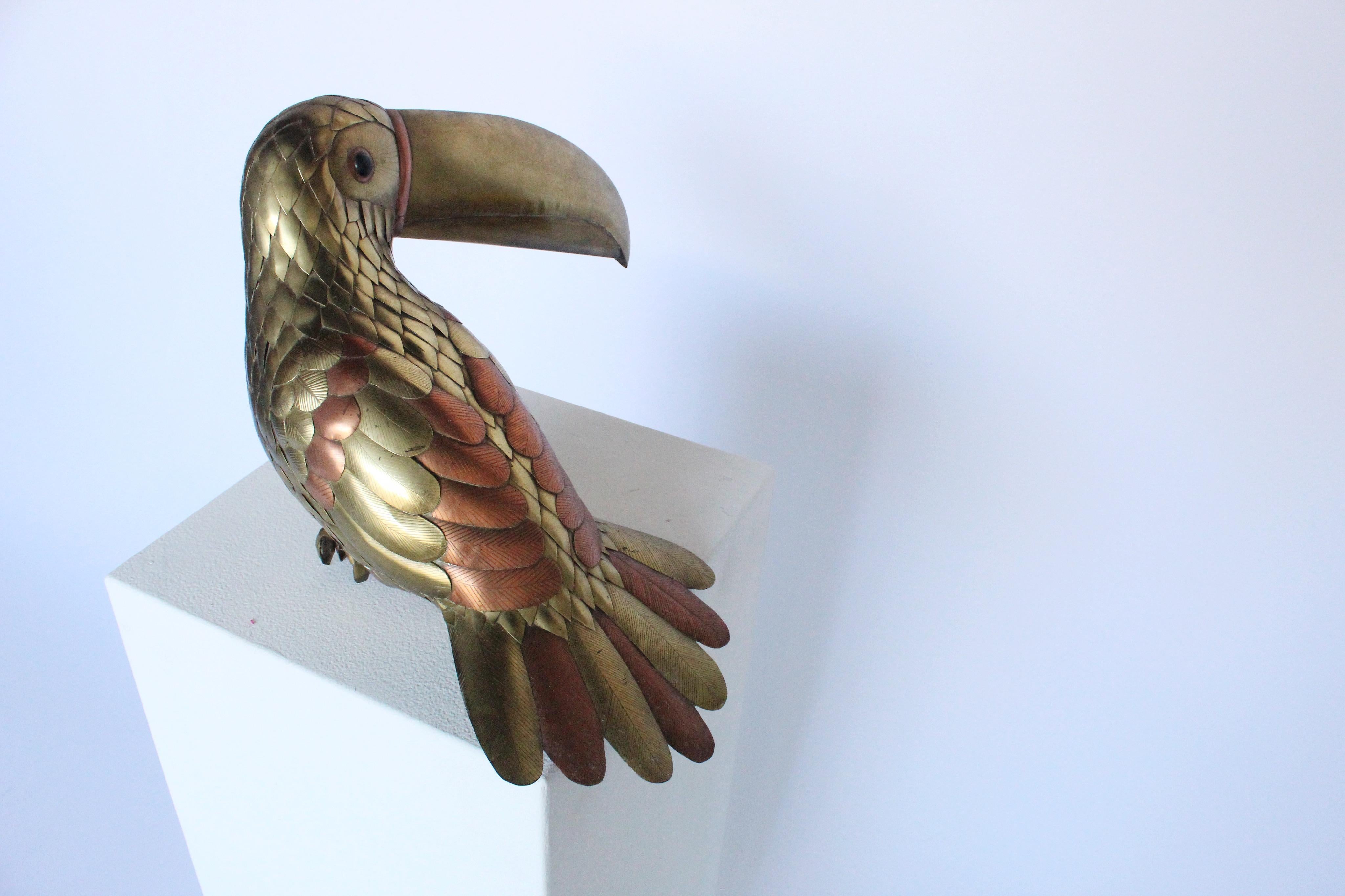 Sergio Bustamante Toucan Parrot, Brass Copper Sculpture 5