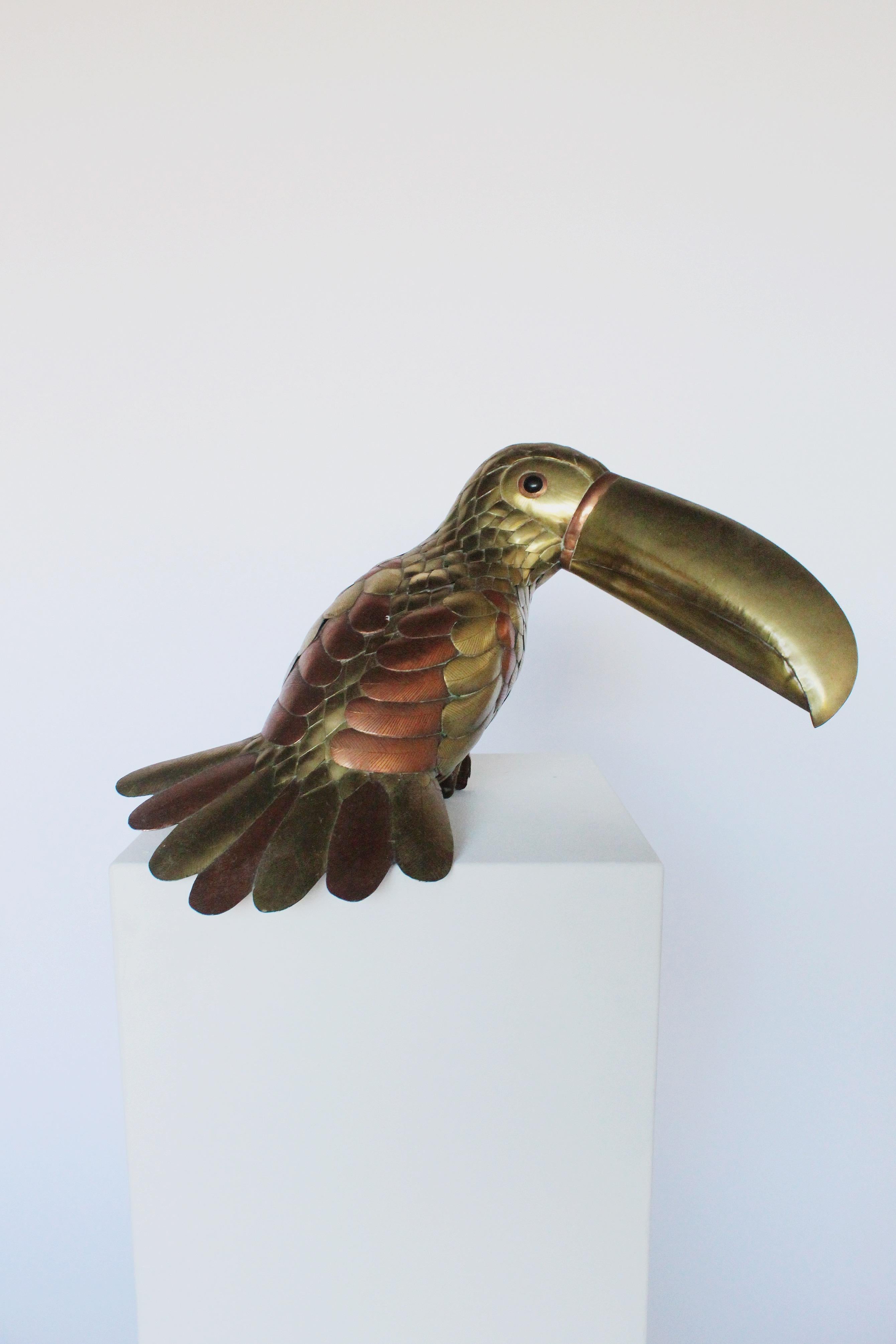 Sergio Bustamante Toucan Parrot, Brass Copper Sculpture 6