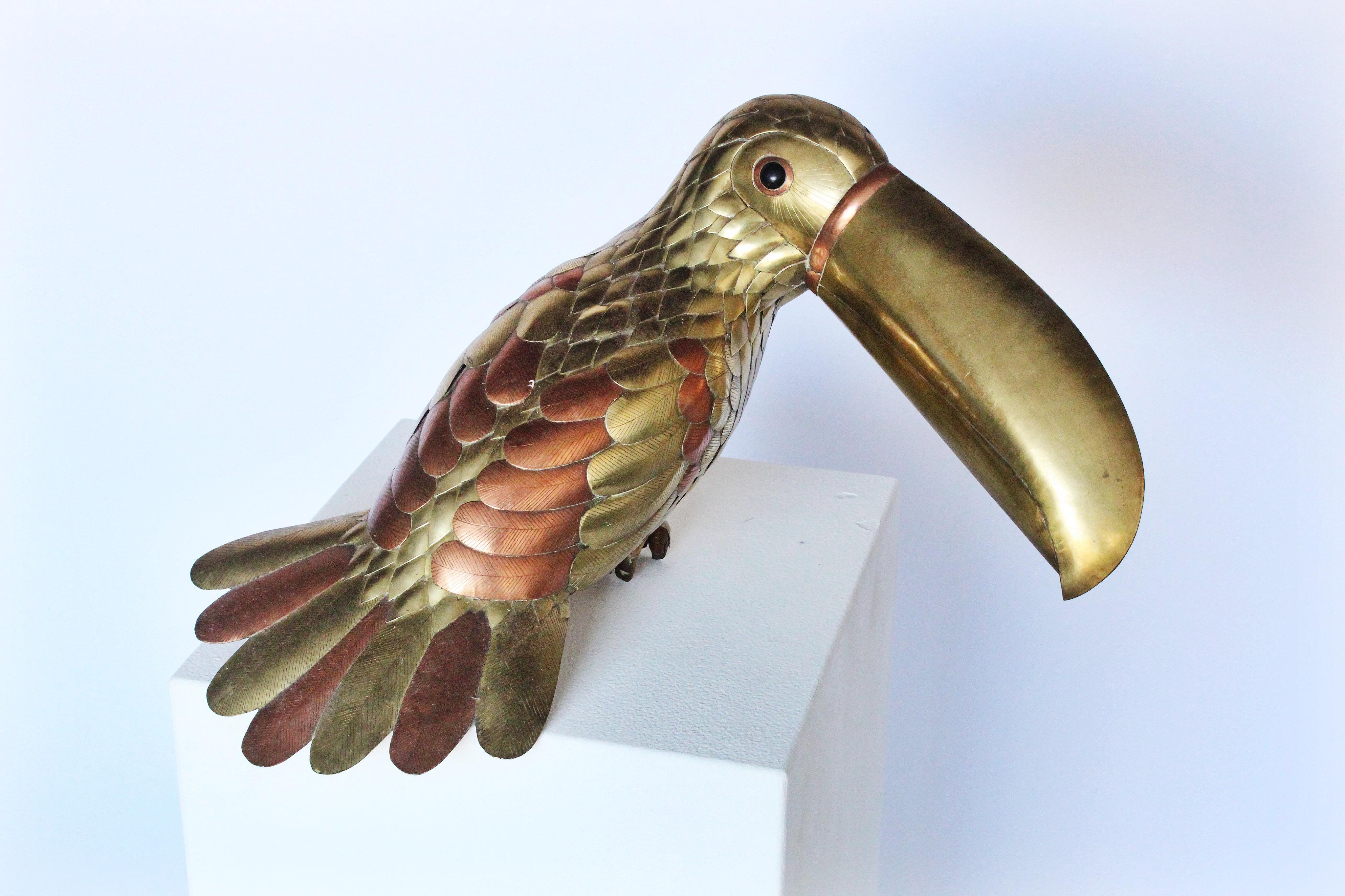 Sergio Bustamante Toucan Parrot, Brass Copper Sculpture 7