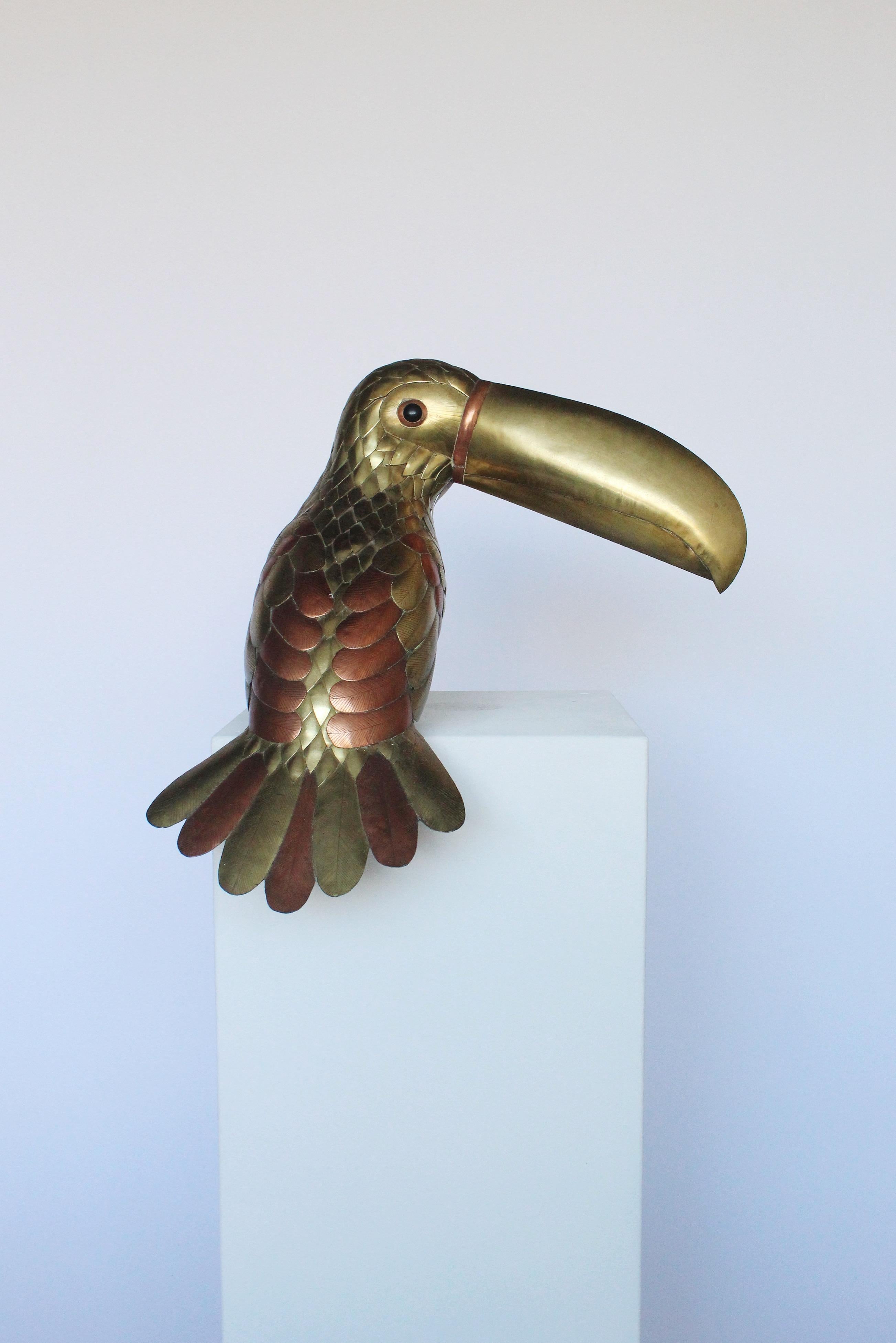 Sergio Bustamante Toucan Parrot, Brass Copper Sculpture 8