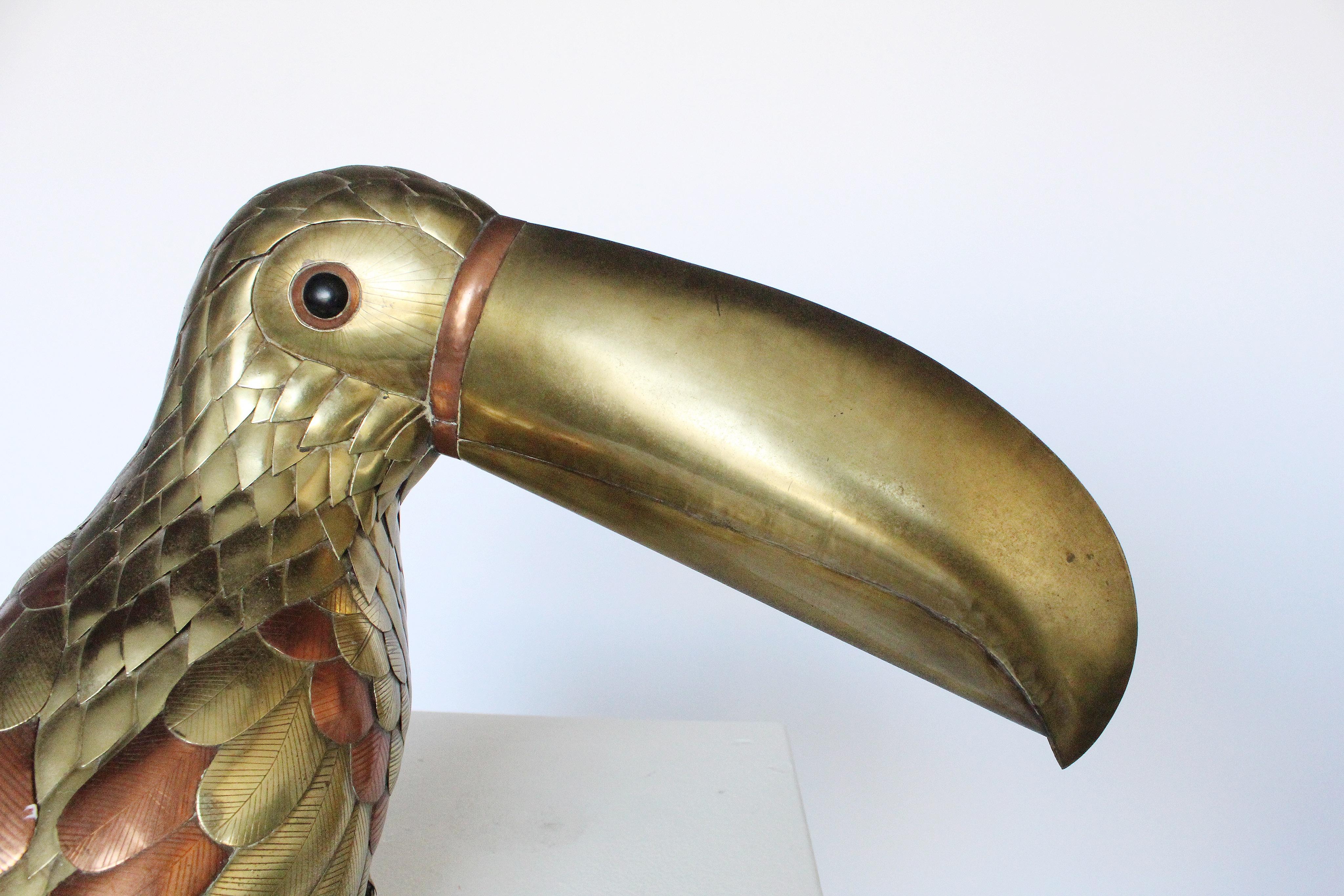 Sergio Bustamante Toucan Parrot, Brass Copper Sculpture 1