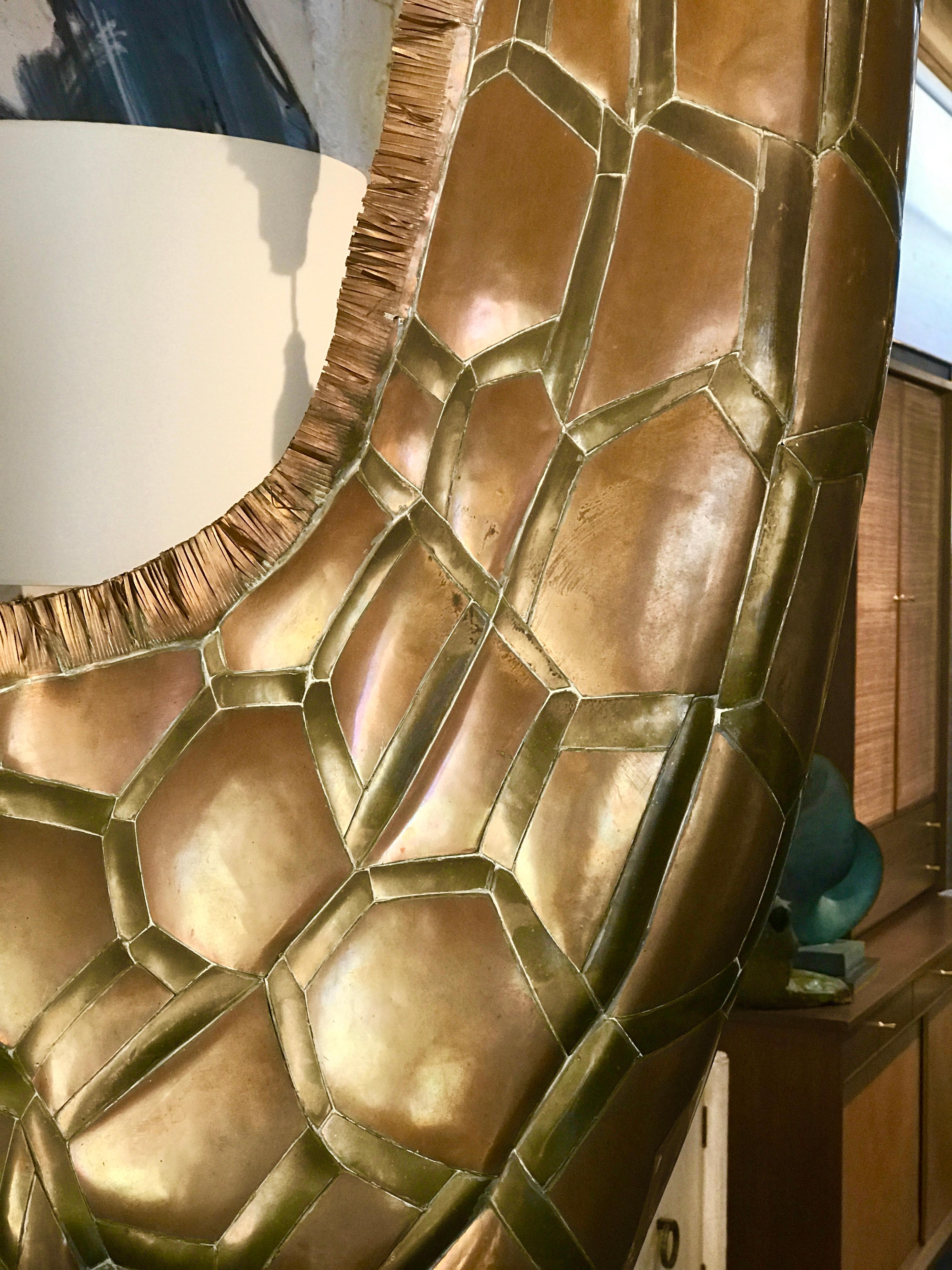 Sergio Bustamante Wall-Mounted Giraffe with Glass Eyes Pond estate Palm Springs 5