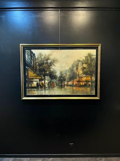 Boulevard Saint-Michel, París por Sergio Cecchi - Óleo sobre lienzo 85x130 cm
