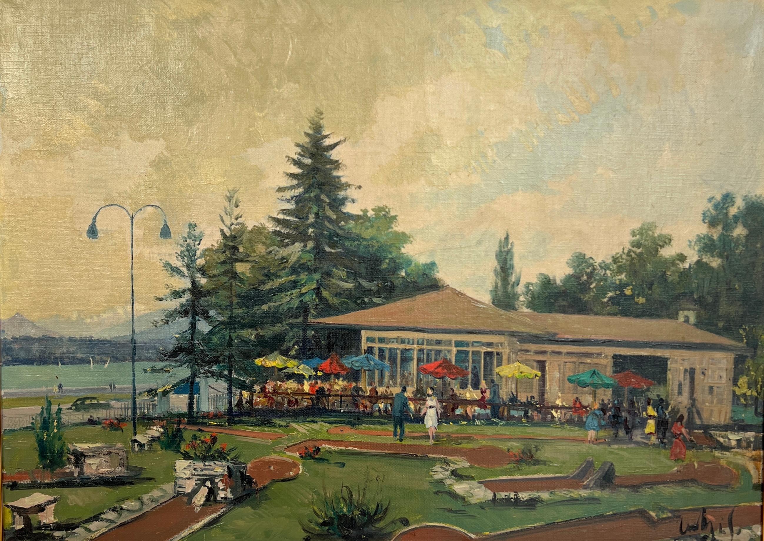 Landscape Painting di Sergio Cecchi - Château Banquet, mini golf a Ginevra
