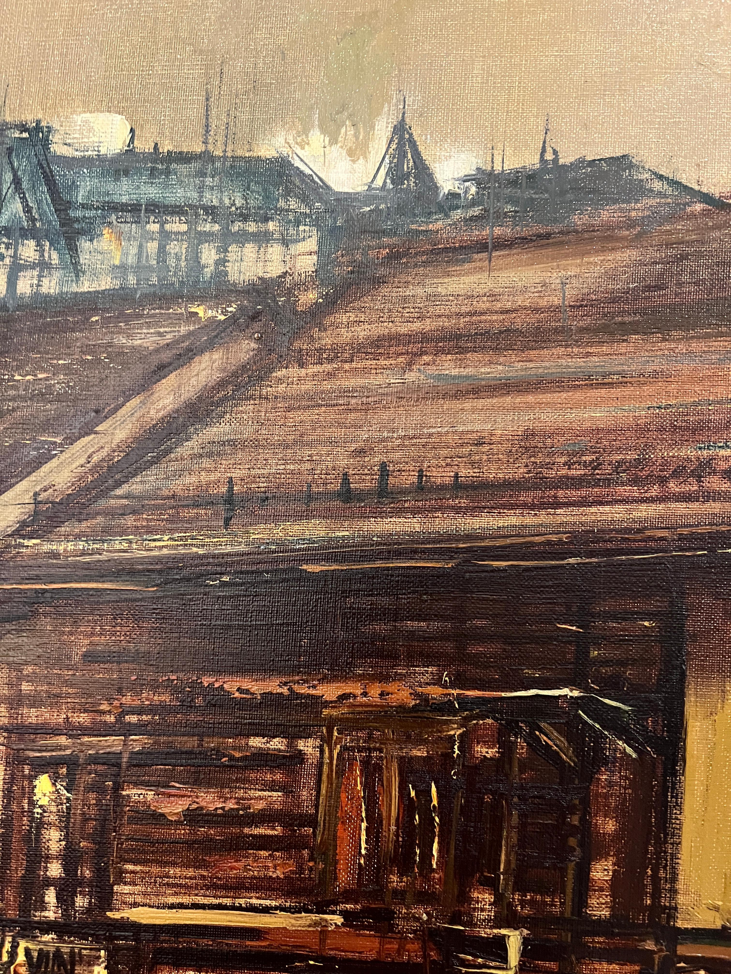 Obra sobre lienzo
Marco de madera dorada
68 x 89.5 x 2 cm

La obra representa una pintoresca escena callejera, mostrando un edificio antiguo con un encanto innegable. Este cuadro capta un momento congelado en el tiempo, en el que la atmósfera otoñal