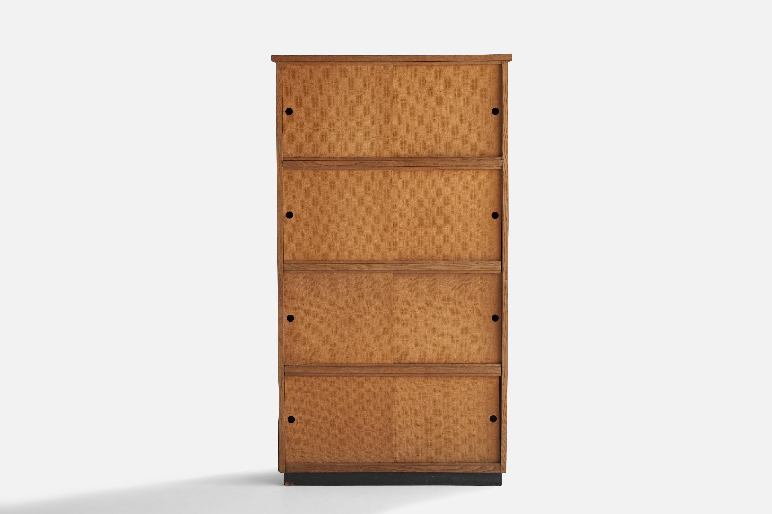 Mid-Century Modern Sergio Conti Attribution, Cabinet, Oak, Particle Board, Italy, 1960s For Sale