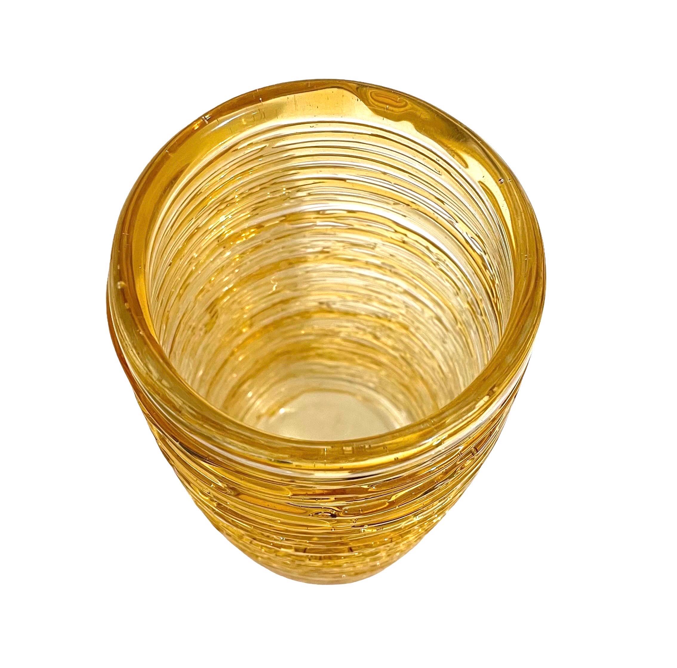 Grande sculpture abstraite en verre de Murano soufflé dorée et transparente de Constantini en vente 7