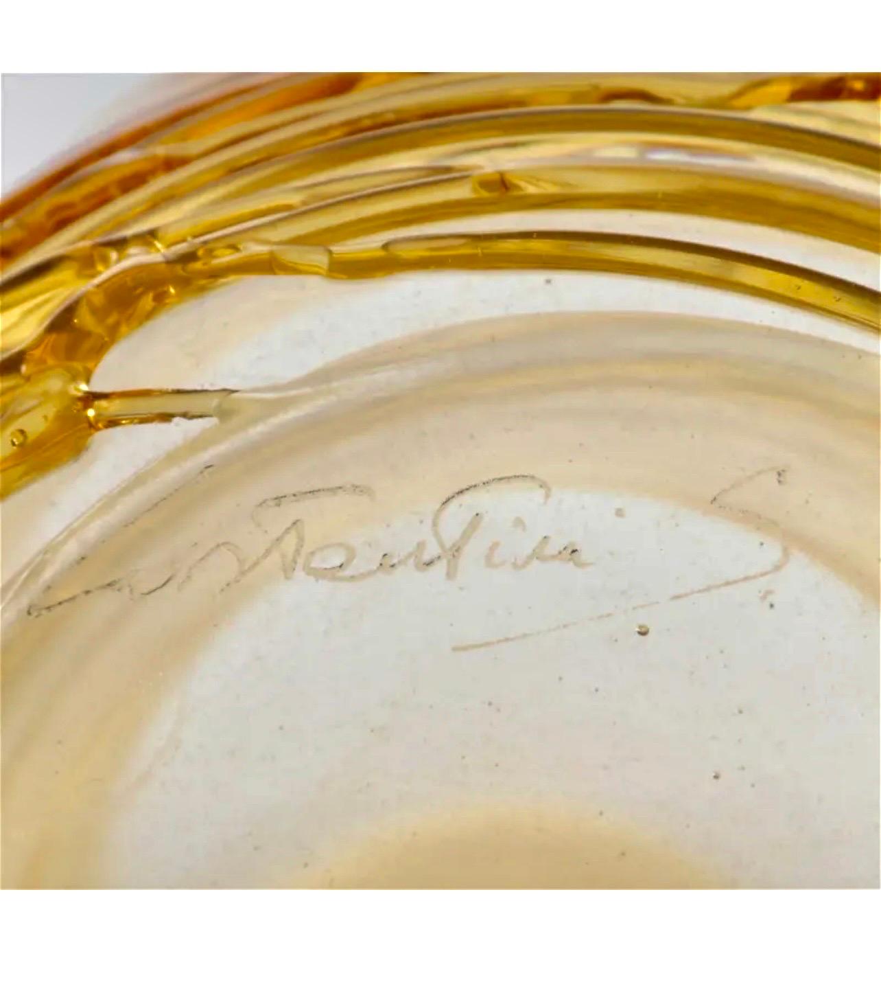 Gran Escultura Abstracta de Cristal Soplado de Murano Dorado, Jarrón Constantini Transparente - Mixed Media Art Abstracto de Sergio Costantini 