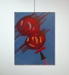 Sergio Dangelo 'Composition' Latest 80's Oil Mixed Media Canvas Contemporary Art