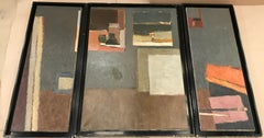Sergio De Castro "L' Atelier Ete 62 VI" Triptych Oil on Canvas, France, 1962
