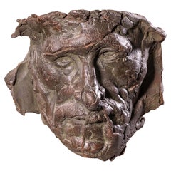 Sergio de Giusti Modernist Contemporary Biomorphic Ceramic Face Mask Sculpture