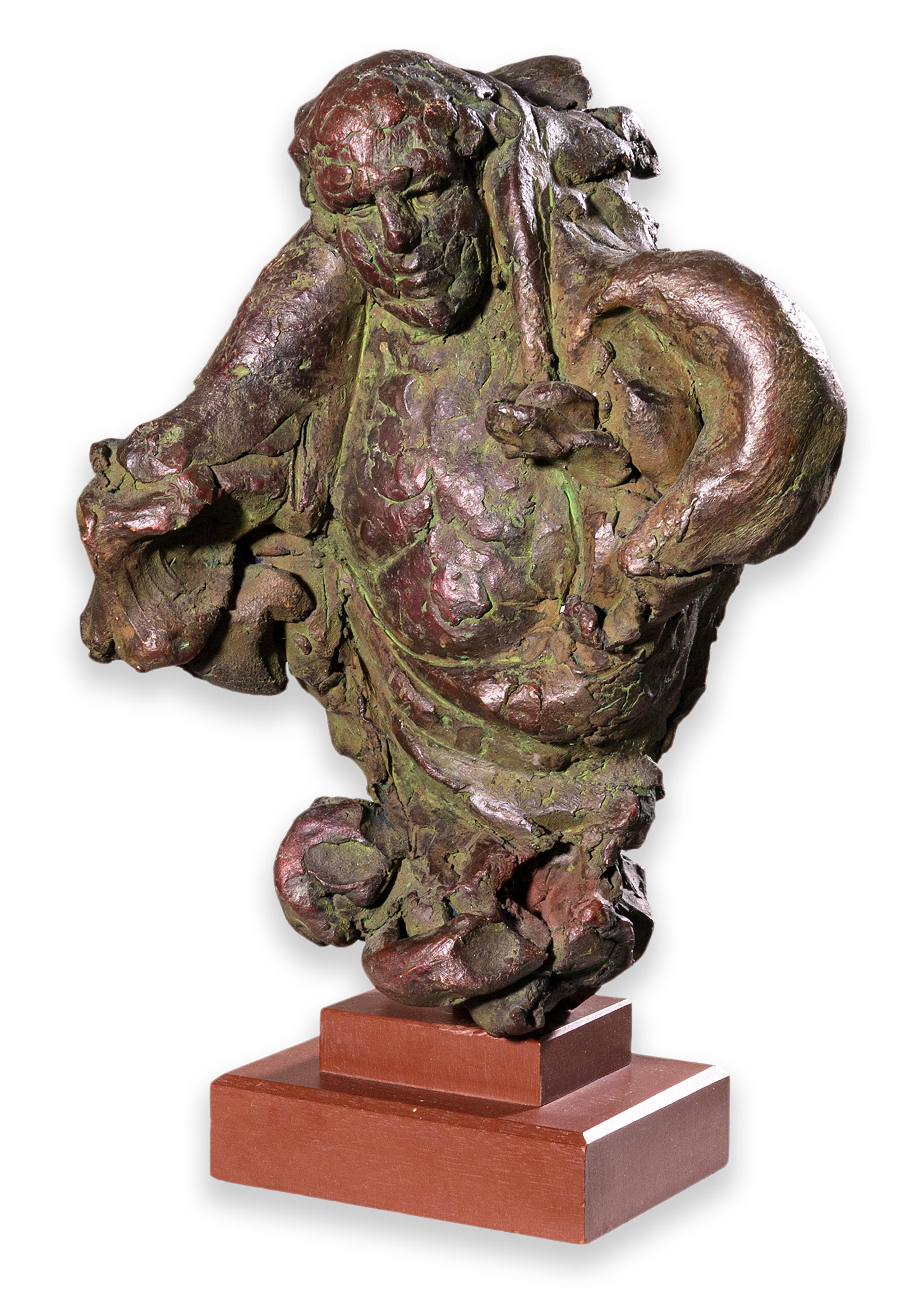 Sergio De Giusti Sculpture en bronze coulé moderne et contemporaine pour frapper à la porte en vente 1
