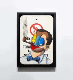 Arte contemporáneo arte pop arte callejero cubismo figurativo rojo azul blanco cartel enmarcado