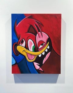Contemporary art pop art street art red cubism figurative red blue