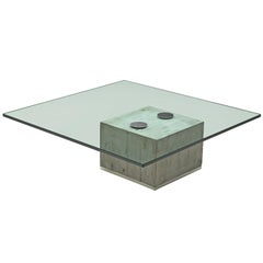 Sergio & Giorgio Saporiti Coffee Tabel in Concrete and Glass