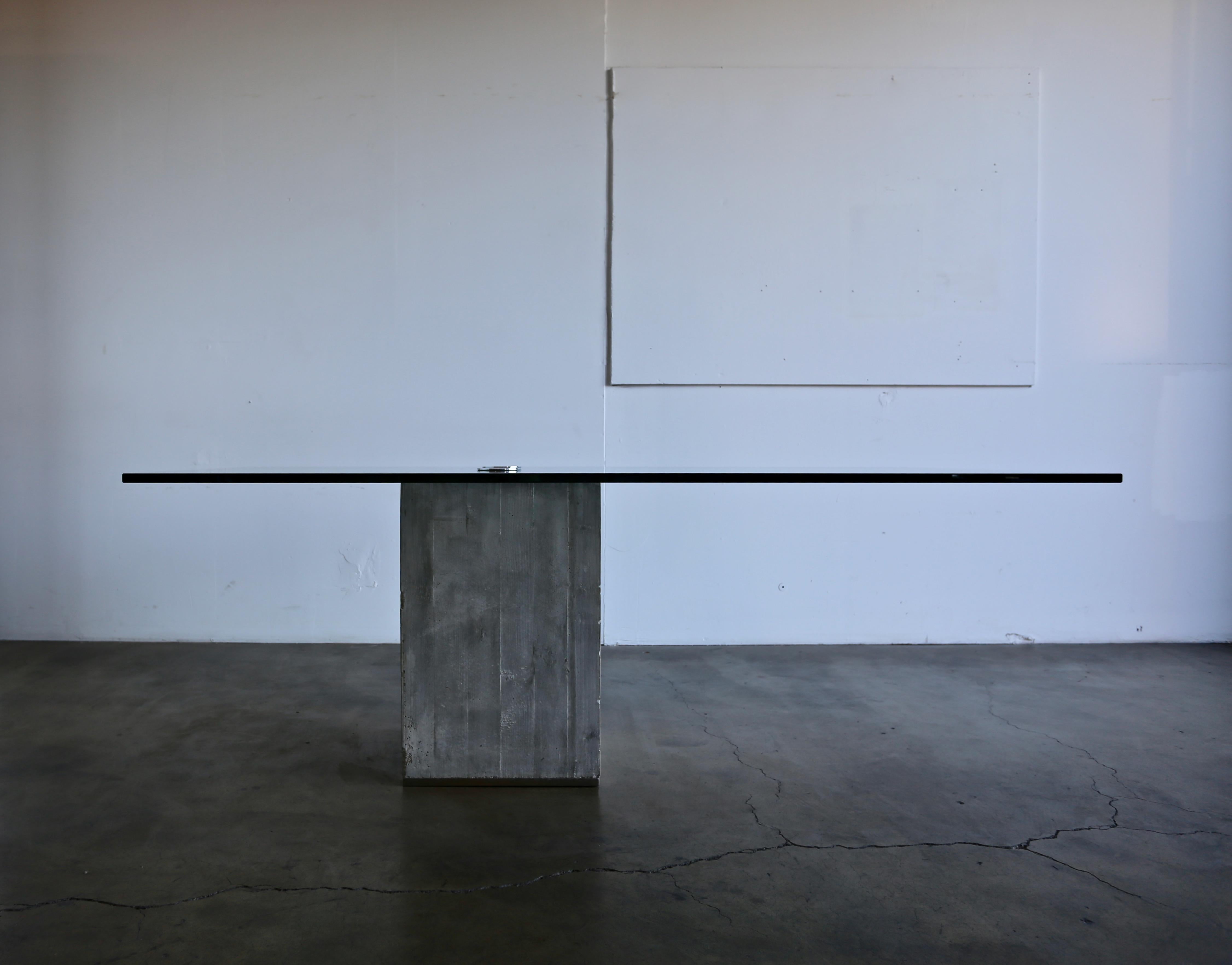 Sergio & Giorgio Saporiti Concrete and Glass Dining Table, circa 1970 2