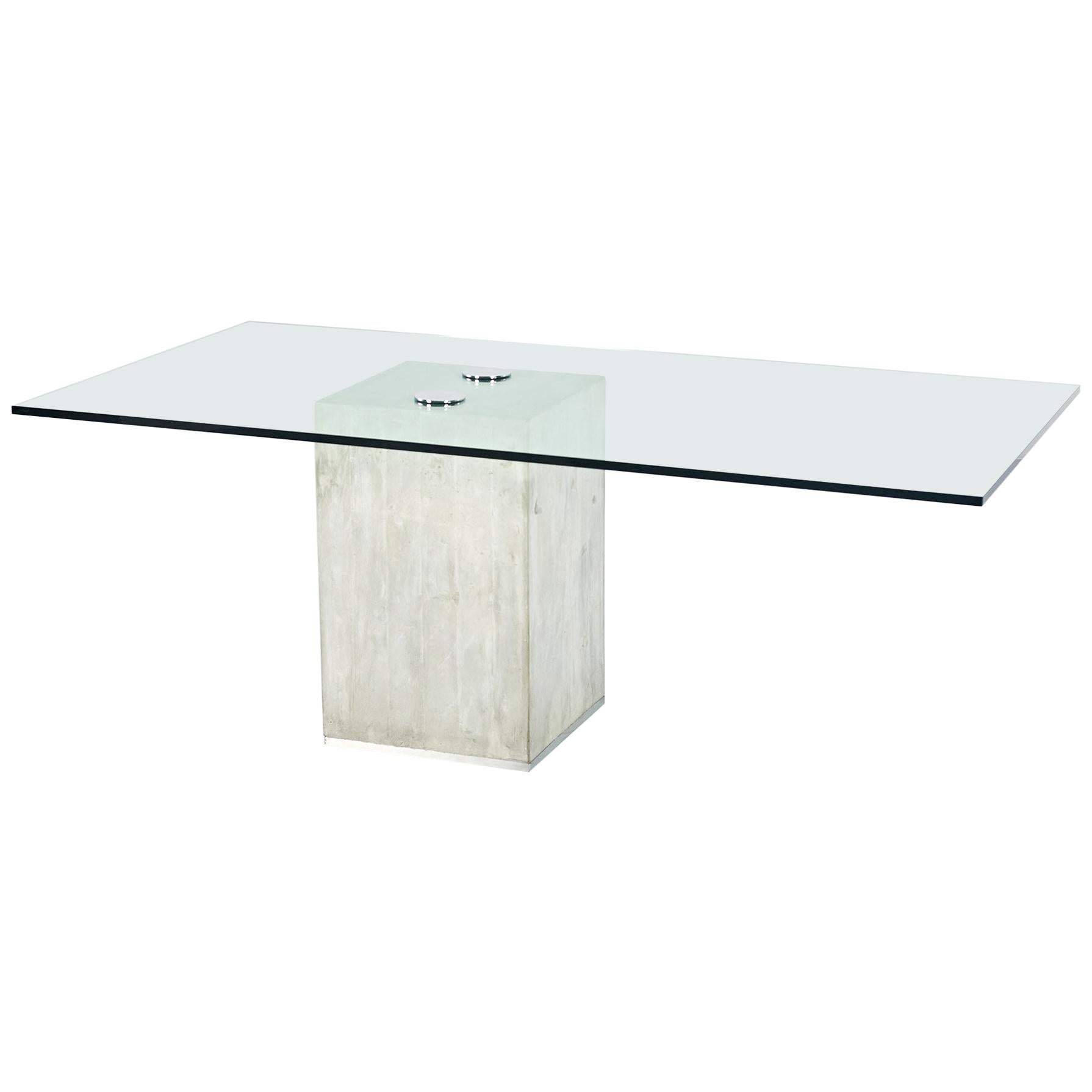 Sergio & Giorgio Saporiti, Glass and Concrete Dining Table