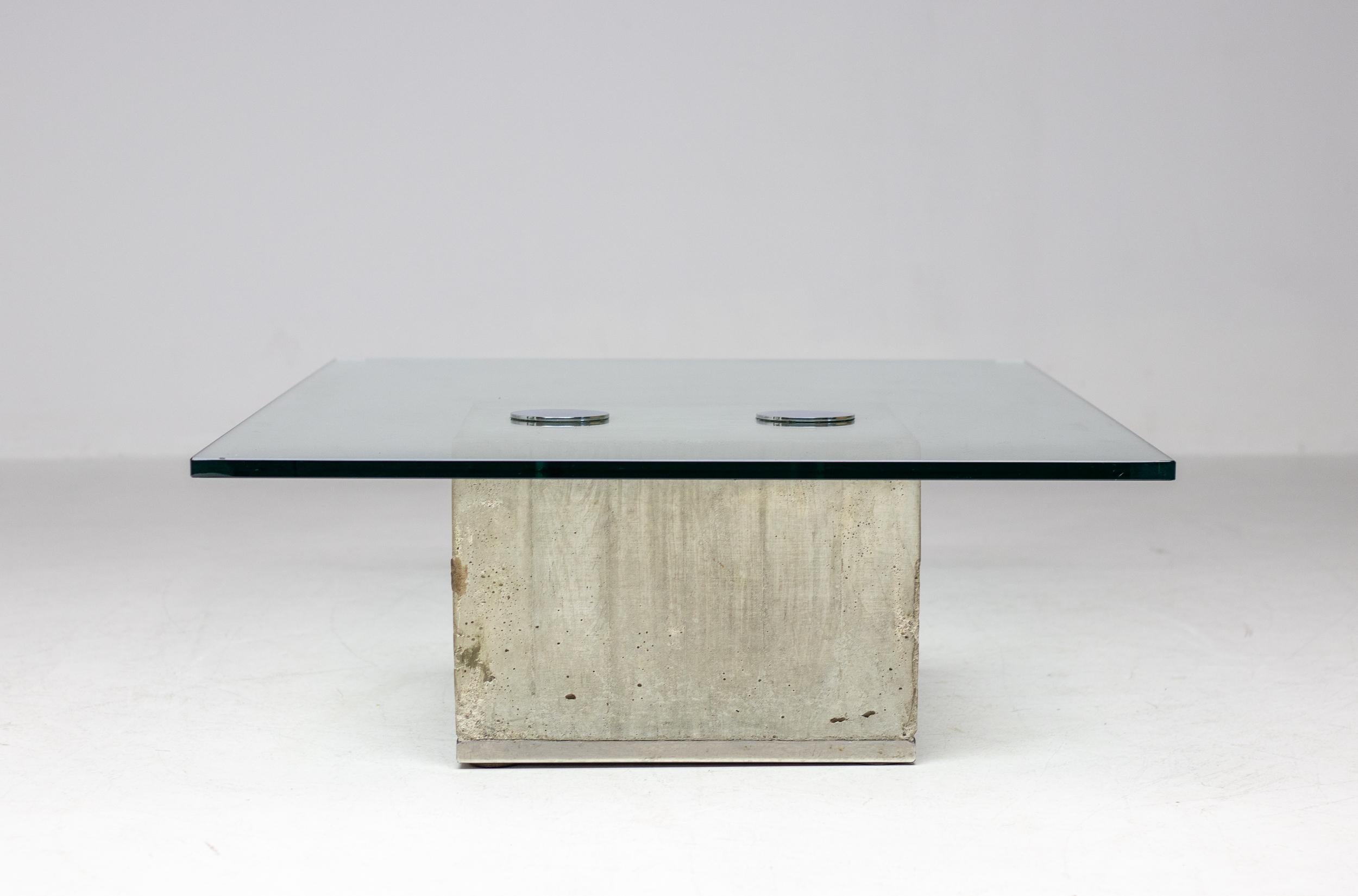 Sergio & Giorgio Saporiti 'Sapo' Coffee Table in Concrete and Glass 7