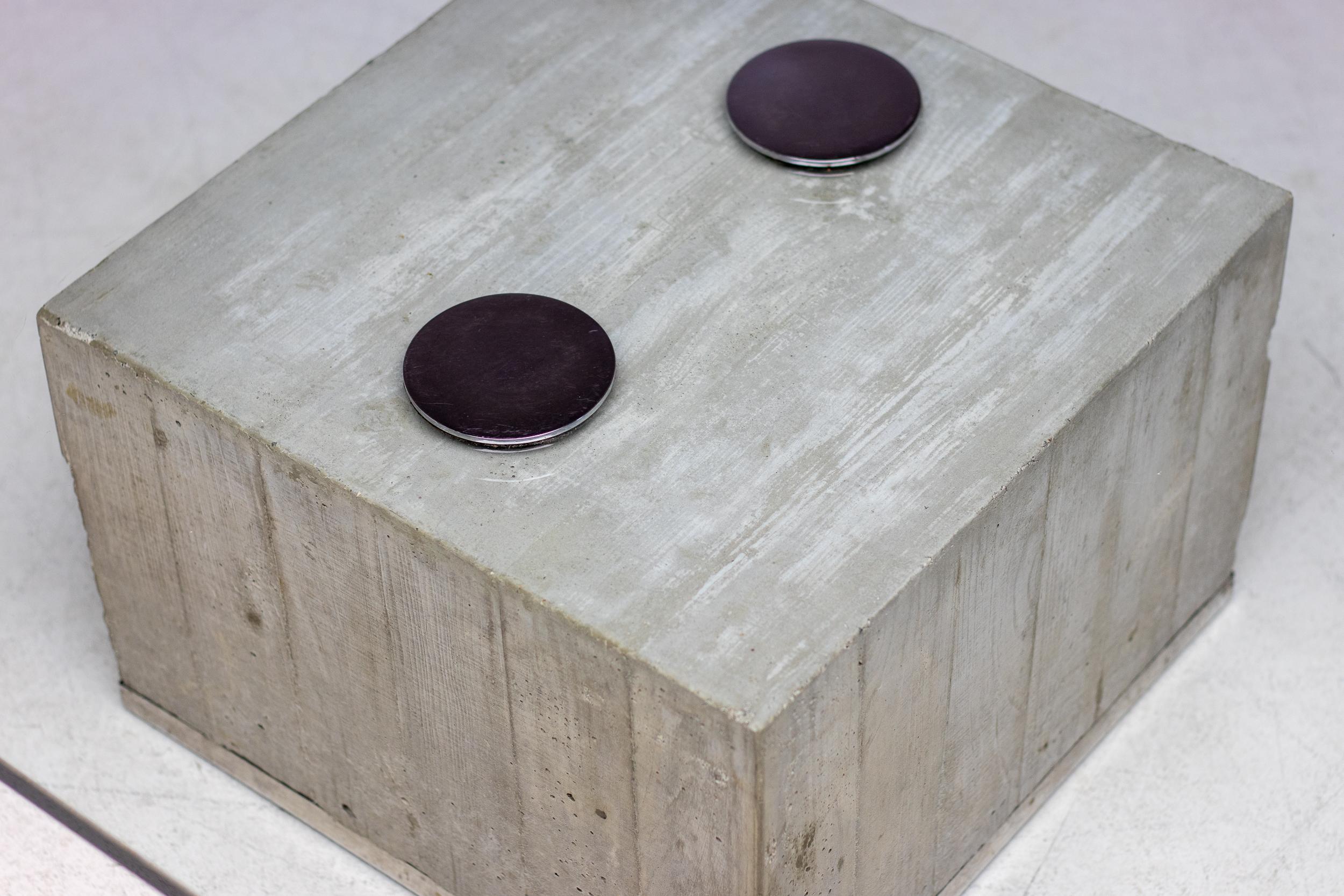 Italian Sergio & Giorgio Saporiti 'Sapo' Coffee Table in Concrete and Glass