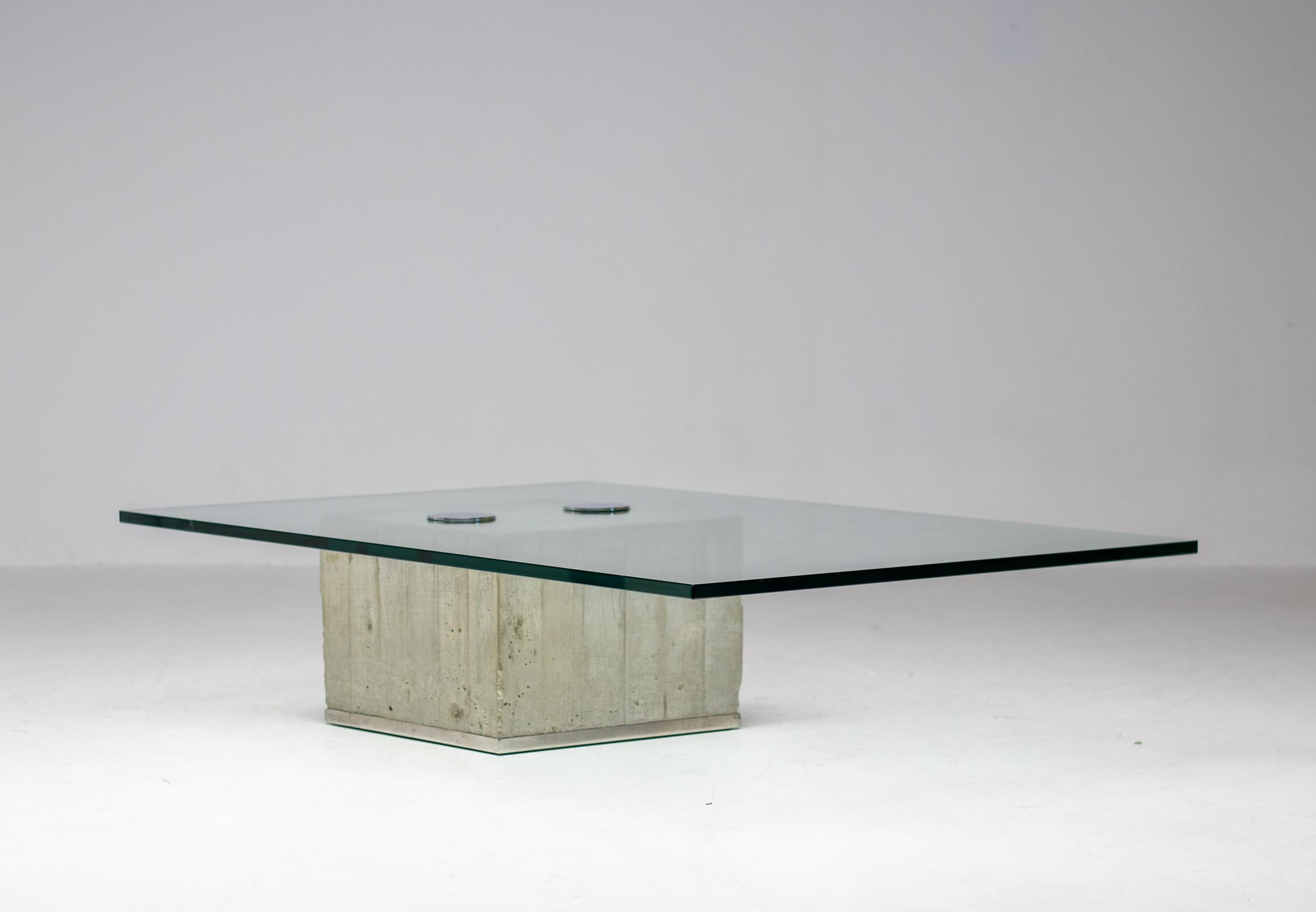 Sergio & Giorgio Saporiti 'Sapo' Coffee Table in Concrete and Glass 1
