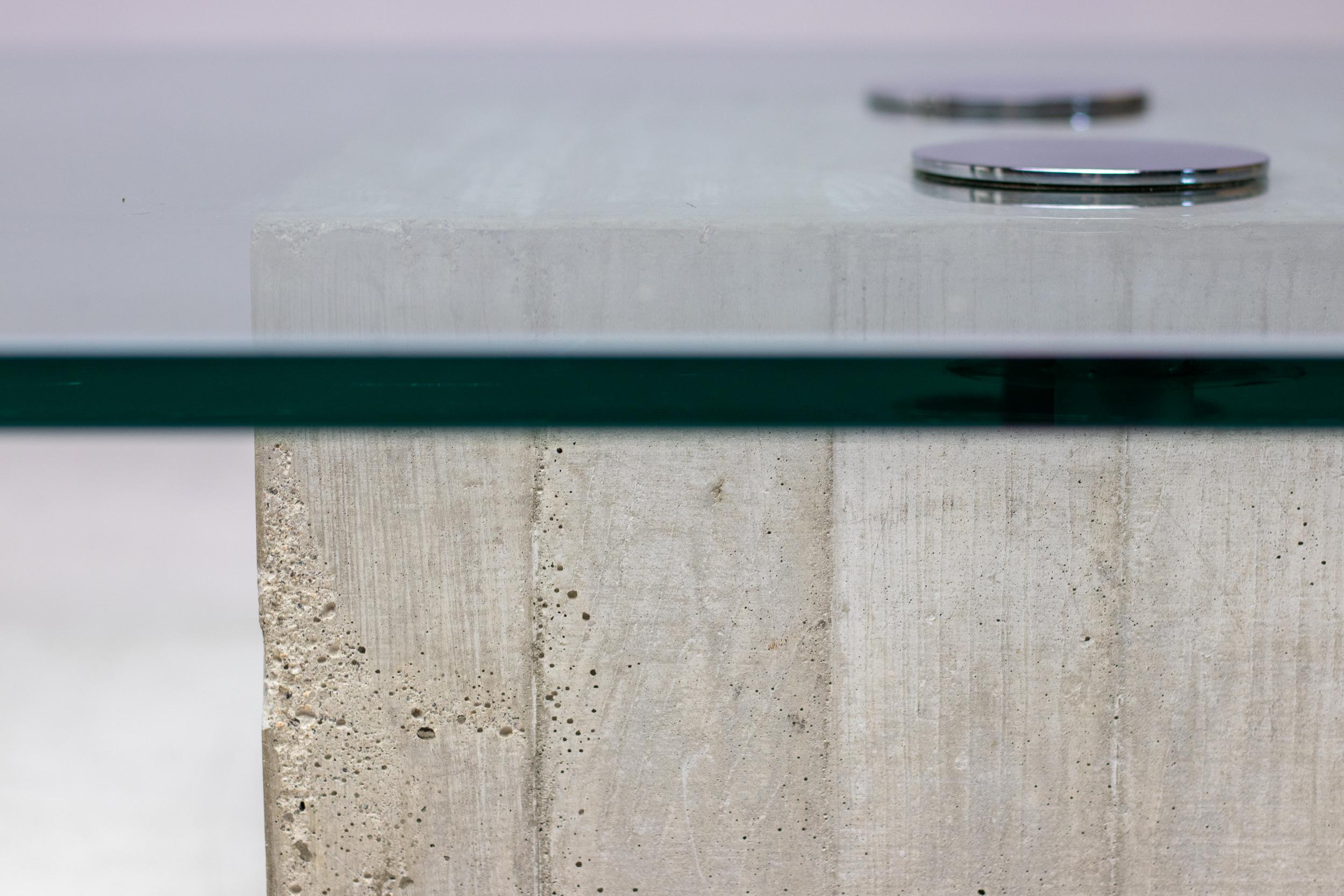 Sergio & Giorgio Saporiti 'Sapo' Coffee Table in Concrete and Glass 2