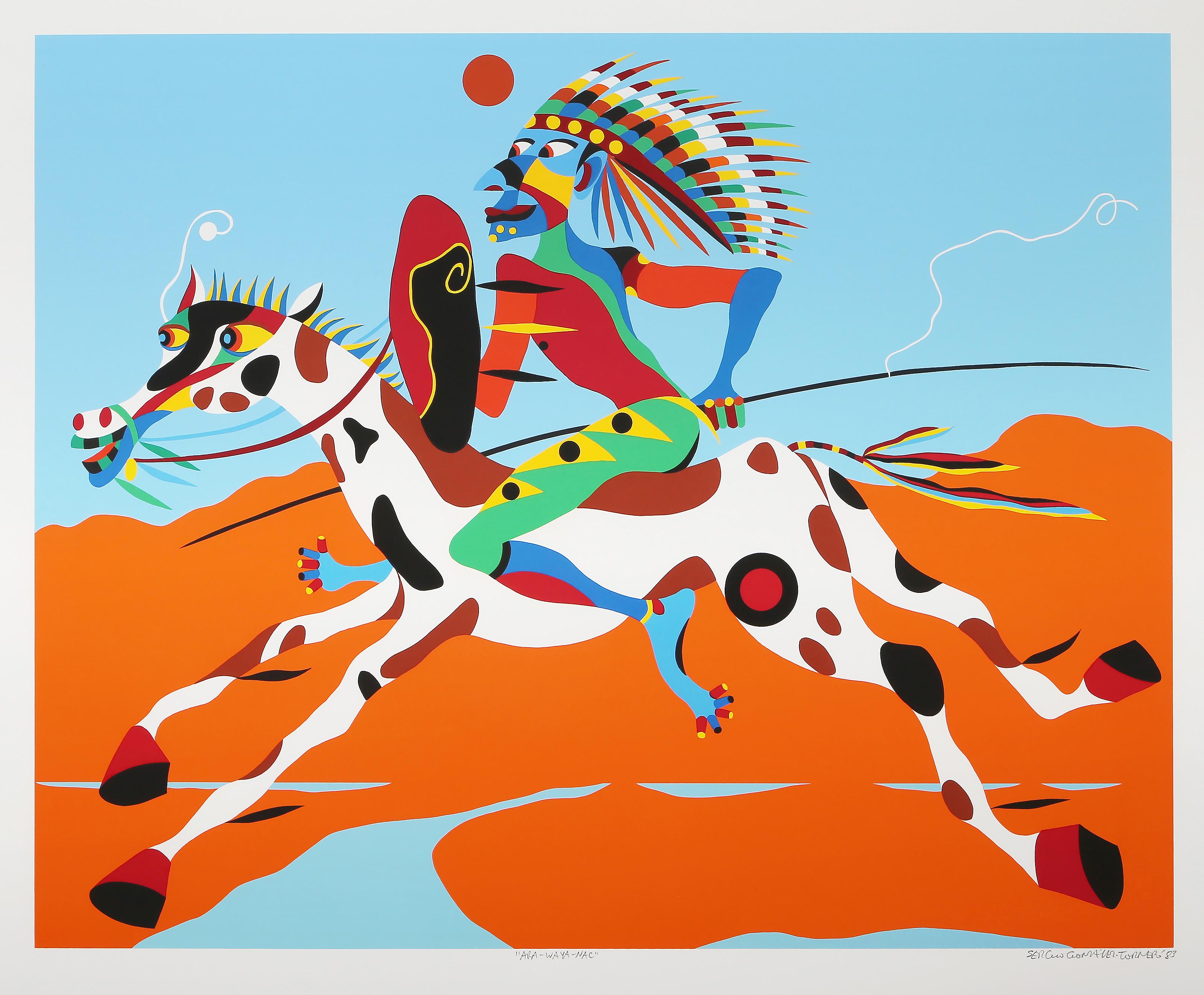 Ara Waya Nac
Sergio Gonzales-Tornero, Chilean (1927–2020)
Date: 1983
Screenprint, signed, numbered, titled and dated in pencil
Edition of 250
Image Size: 24 x 30 inches
Size: 28 x 34 in. (71.12 x 86.36 cm)