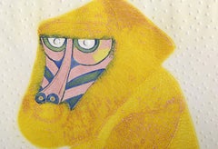 Golden Ape, Modern Etching with Aquatint and Intaglio by Sergio Gonzales-Tornero