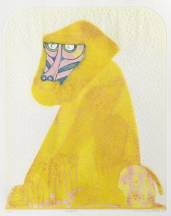 Golden Ape, Modern Etching with Aquatint and Intaglio by Sergio Gonzales-Tornero