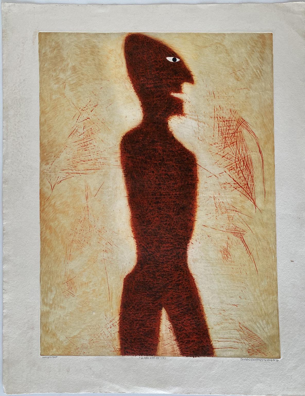 Sergio Gonzalez-Tornero Figurative Painting - A Man Goes By