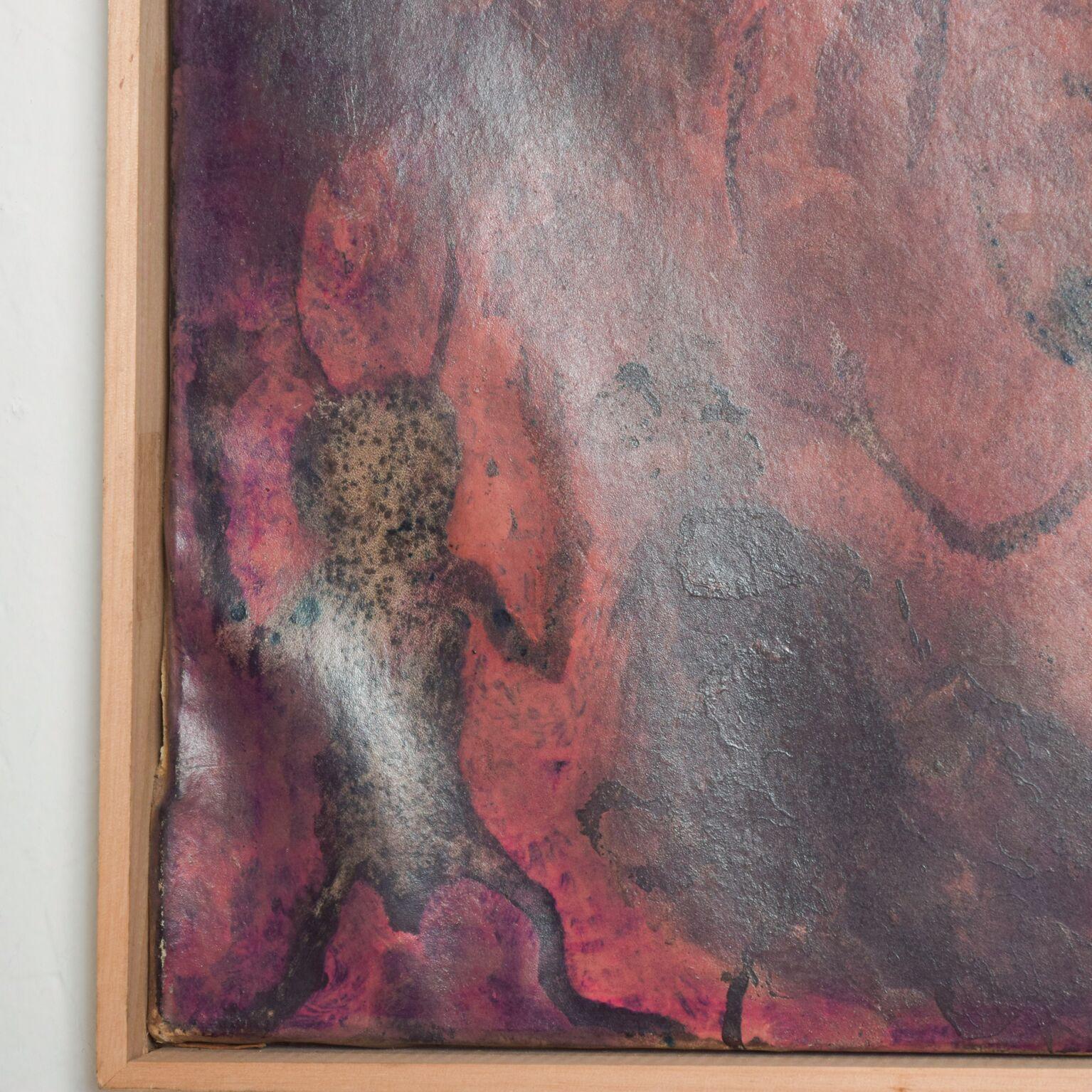 Altro Anni '80 Sergio Hernández Arte astratta a tecnica mista Olio su pergamena di capra in vendita