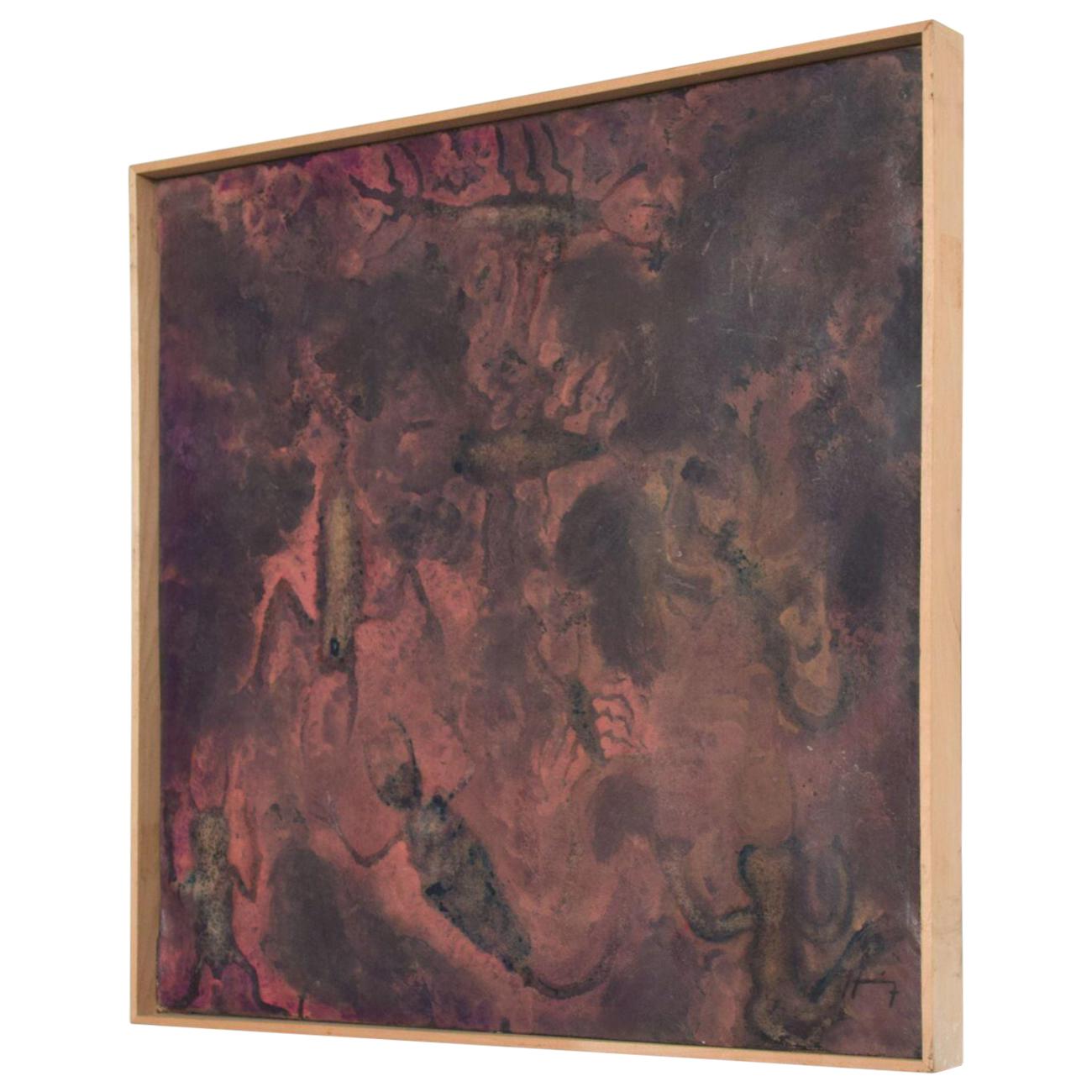 Anni '80 Sergio Hernández Arte astratta a tecnica mista Olio su pergamena di capra 
22,13 x 22,5 x 1,5 art 21,63 x 21,75
arte firmata
Condizioni originali non restaurate
Vedere le immagini fornite. 