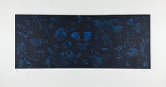 "Mariposas azules" 2014 firmado único Bon A Tirer grabado original aguafuerte