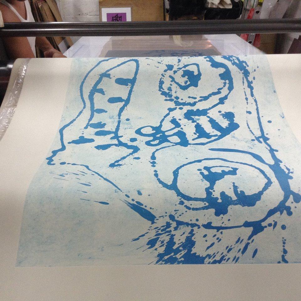 Sergio Hernández 2016 Unikat-Lithografie auf Büttenpapier und Tinte 39x51,2 in im Angebot 2
