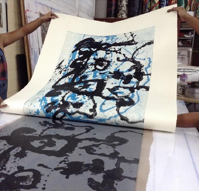 Sergio Hernández 2016 Unikat-Lithografie auf Büttenpapier und Tinte 39x51,2 in im Angebot 1
