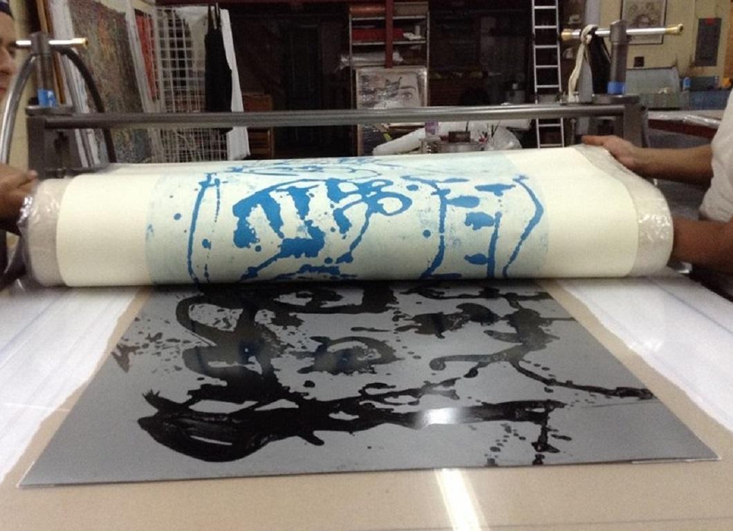 Sergio Hernández 2016 Unikat-Lithografie auf Büttenpapier und Tinte 39x51,2 in im Angebot 3