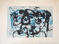 Sergio Hernández 2016 litografía única sobre papel hecho a mano y tinta 39x51.2 in