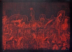 Sergio Hernández, Mexican, woodcut, 2011