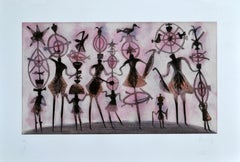 Sergio Hernandez n181 Figurative Etching Hand-Signed Mexican Art Oaxaca