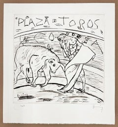 Sergio Hernández, ¨Plaza de Toros¨, 2002, Drypoint, 21.3x19.6 in